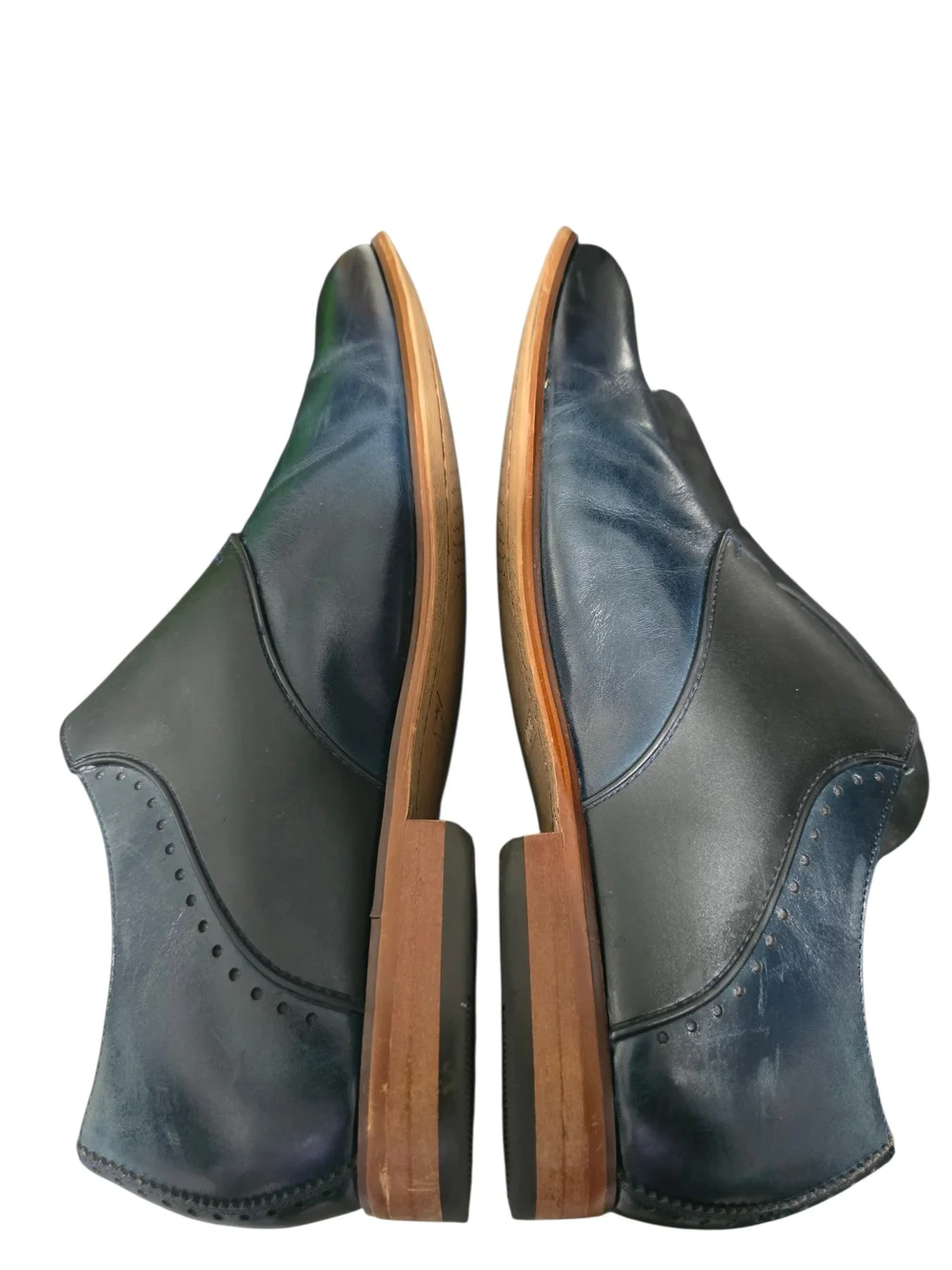 Stacy Adams Men's Ink Blue/black Leather Monk Strap Dress Shoes Size 9.5